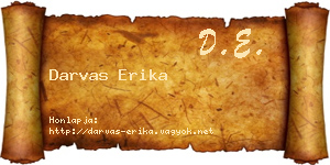 Darvas Erika névjegykártya